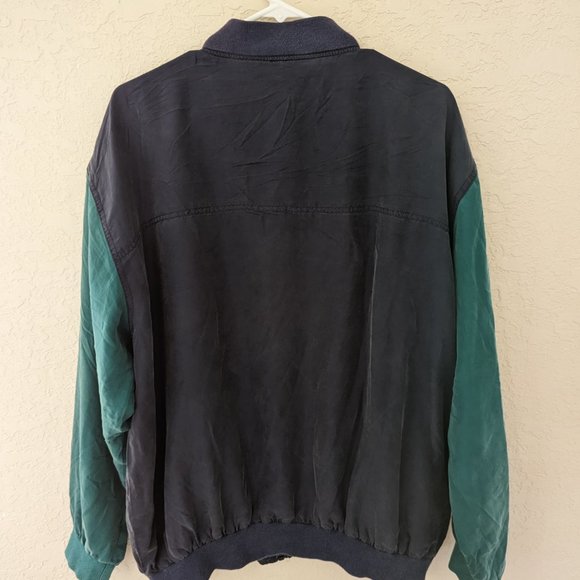 Embassy Row 100% Silk Vintage Bomber Windbreaker Size S 80's 90's - Picture 5 of 5